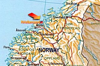 Joan Bergh's birth city, Kristiansund.(Click to enlarge)