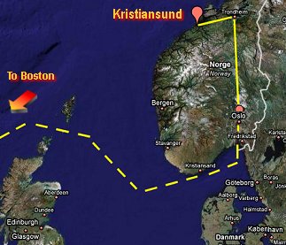Joan's trip to Kristiania (Oslo), then on to Boston.