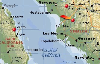 Efigenio Ruiz's birth city, El Fuerte, Sinaloa, Mx. (Click to enlarge)